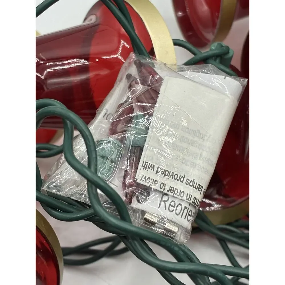 Holiday Time Musical Red Bell String Lights 8ft (Set of 2) Christmas Working